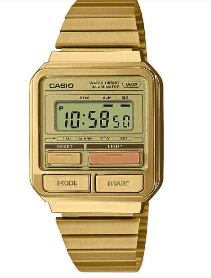 Casio A120WEG-9ADF Quartz Dijital Çelik Altın Rengi Organik Cam Erkek Kol Saati