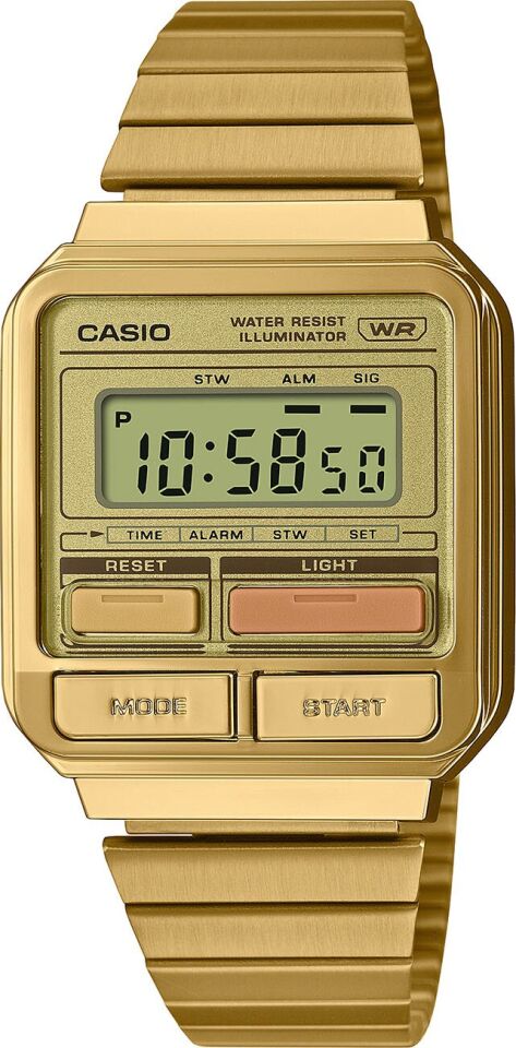 Casio A120WEG-9ADF Quartz Dijital Çelik Altın Rengi Organik Cam Erkek Kol Saati