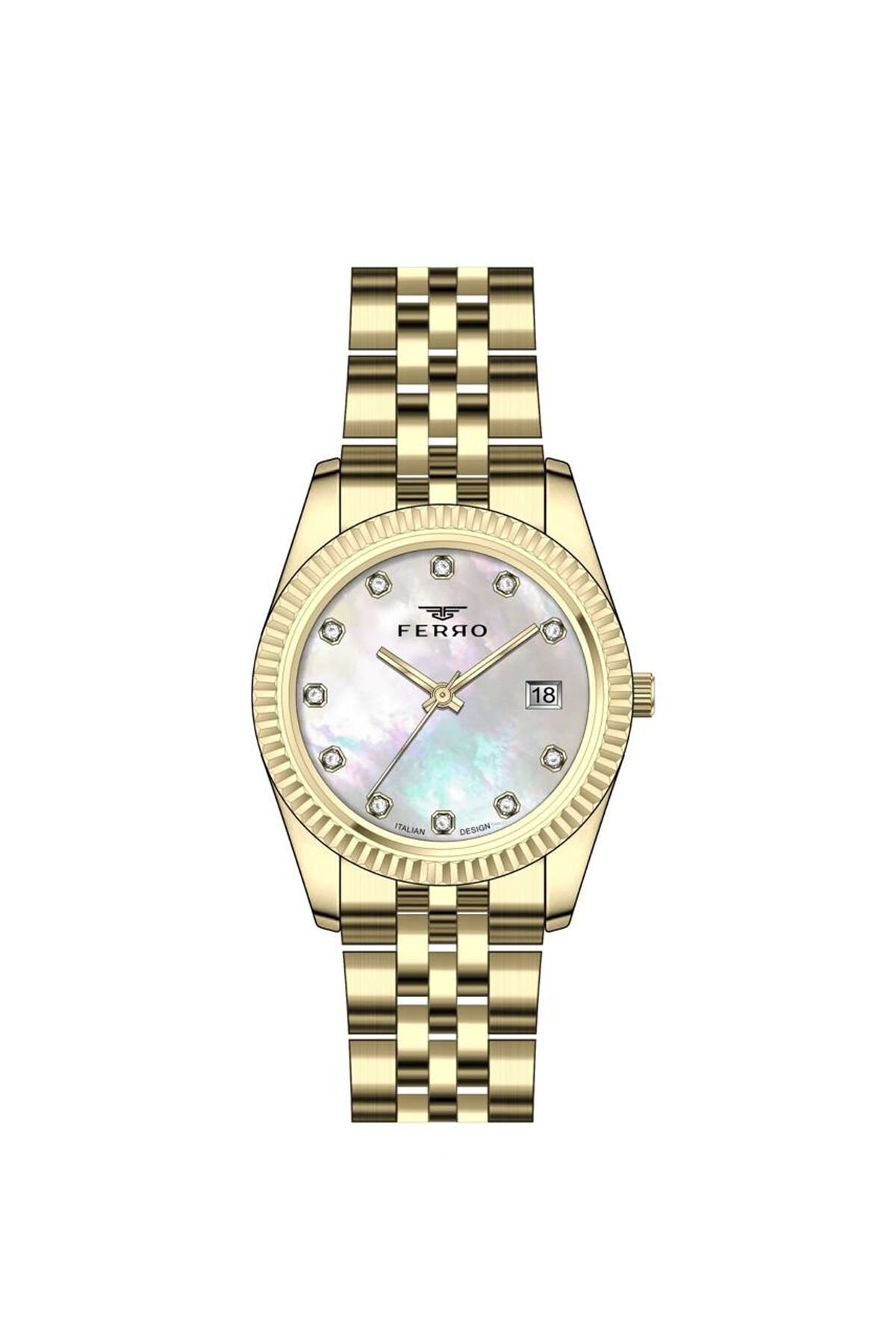 Ferro Sarı ve Gümüş Çelik Kordon Kadın Kol Saati FL21743AWT-B 3ATM Su Geçirmez 2 Yıl Garantili