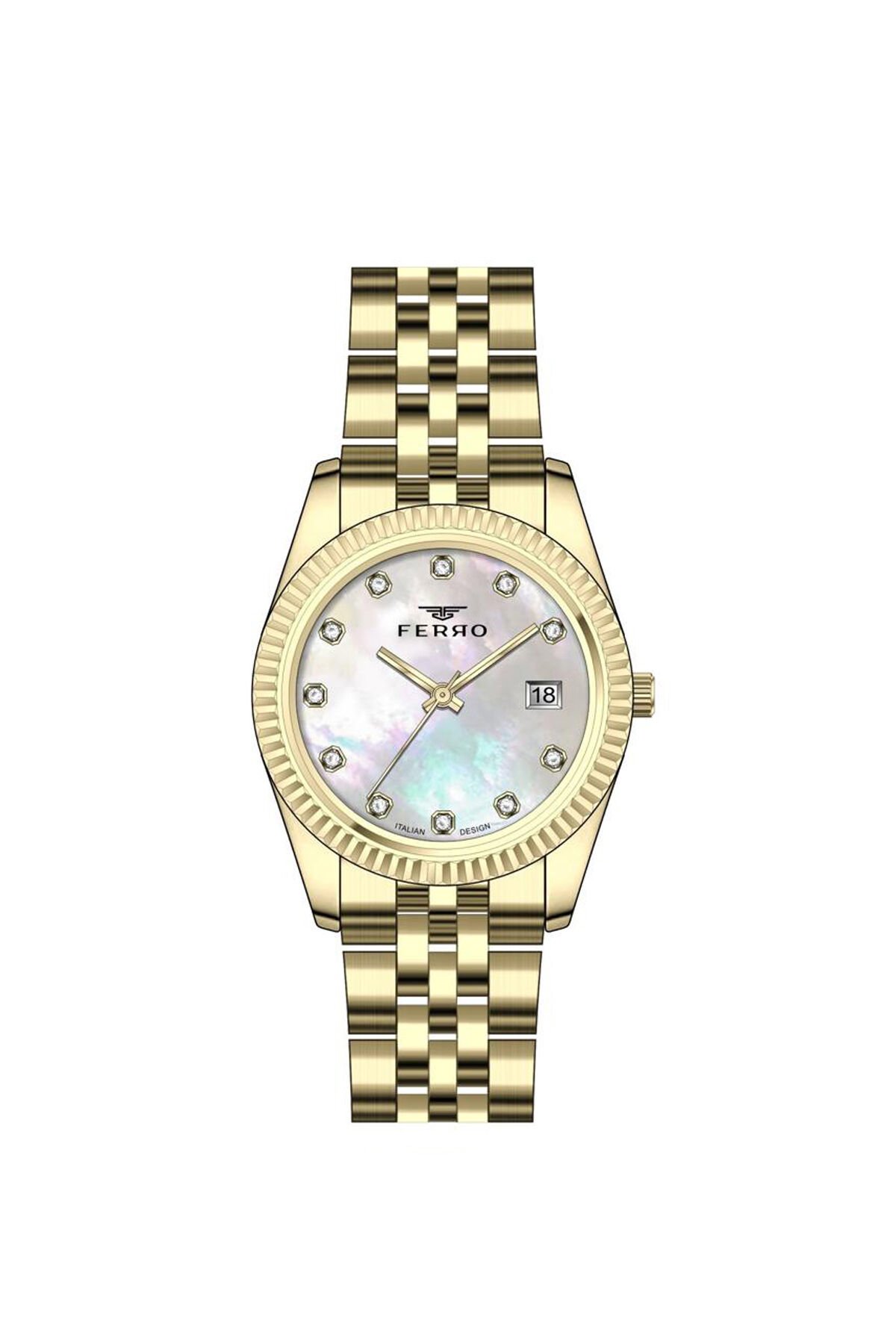Ferro Sarı ve Gümüş Çelik Kordon Kadın Kol Saati FL21743AWT-B 3ATM Su Geçirmez 2 Yıl Garantili