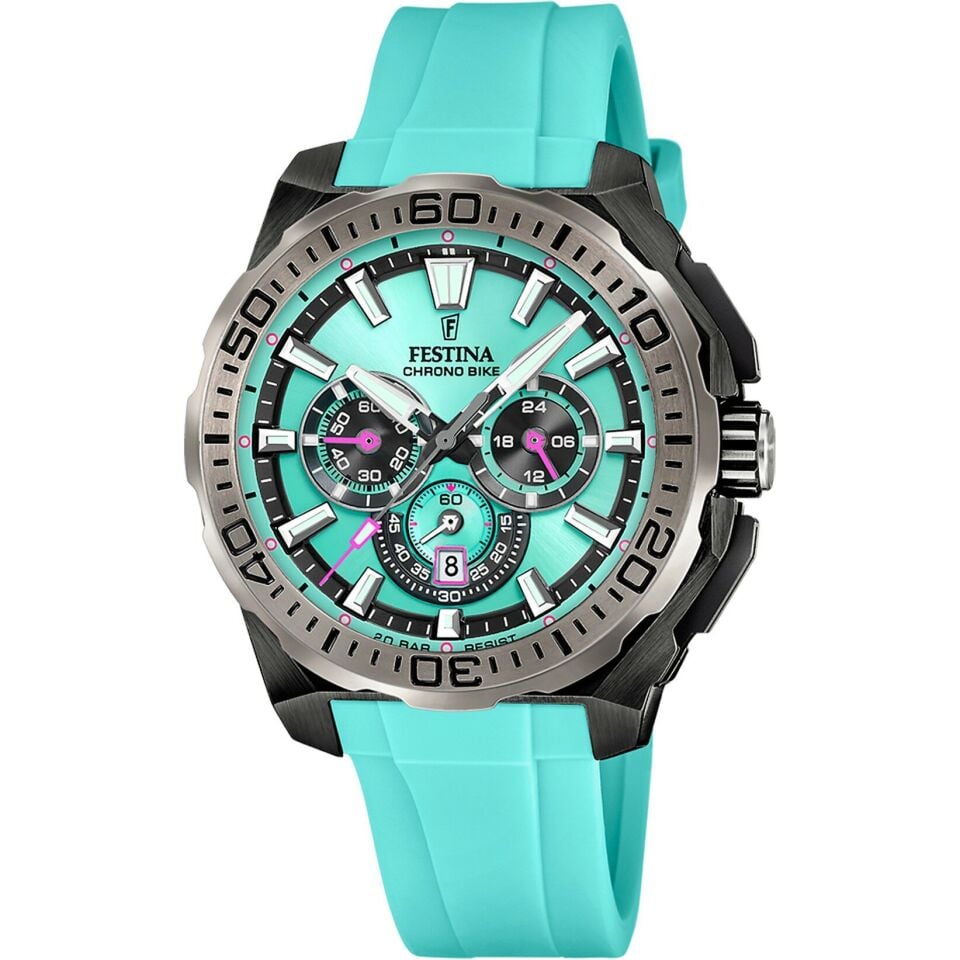 Festina F20726/2 Chrono Bike Quartz Silikon Mavi 20 ATM 46 mm Erkek Kol Saati