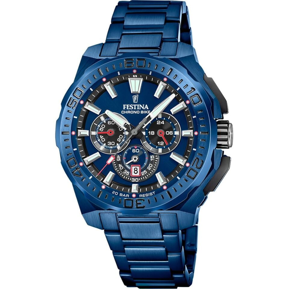 Festina F20729/1 Chrono Bike Special Edition Quartz Çelik Mavi 20 ATM 46 mm Erkek Kol Saati