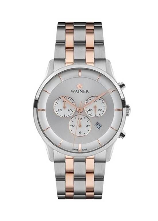 Wainer WA.19911-C Quartz Swiss Made Çelik Gri 43 mm Erkek Kol Saati