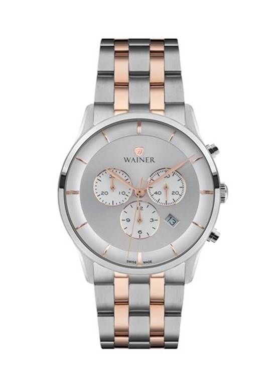 Wainer WA.19911-C Quartz Swiss Made Çelik Gri 43 mm Erkek Kol Saati