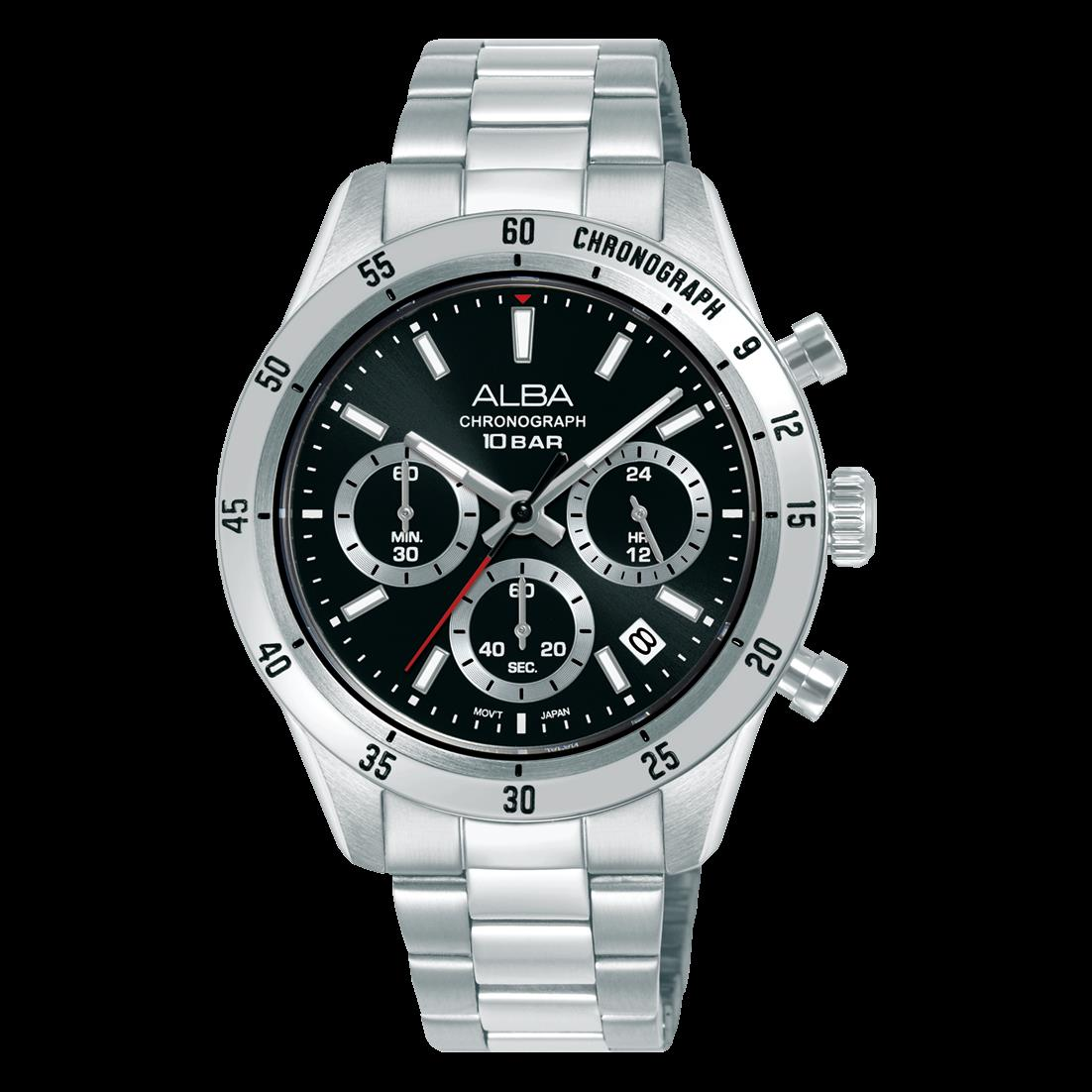Alba AT3L27X1 Quartz Çelik Gri Siyah Kadran 39 mm Erkek Kol Saati