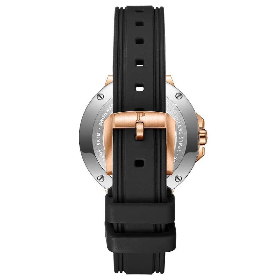 Jacques Philippe JPQLS457411 Swiss Made Quartz Silikon Siyah Safir Cam 36 mm Kadın Kol Saati