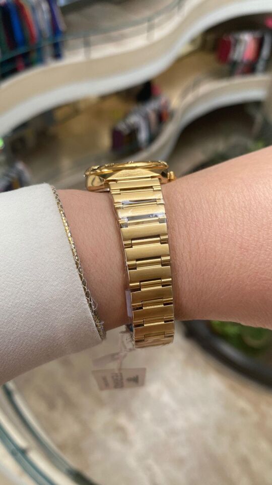 Ferro Quartz Çelik Altın Rengi 32 mm Kelebek Kilitli Kadın Kol Saati