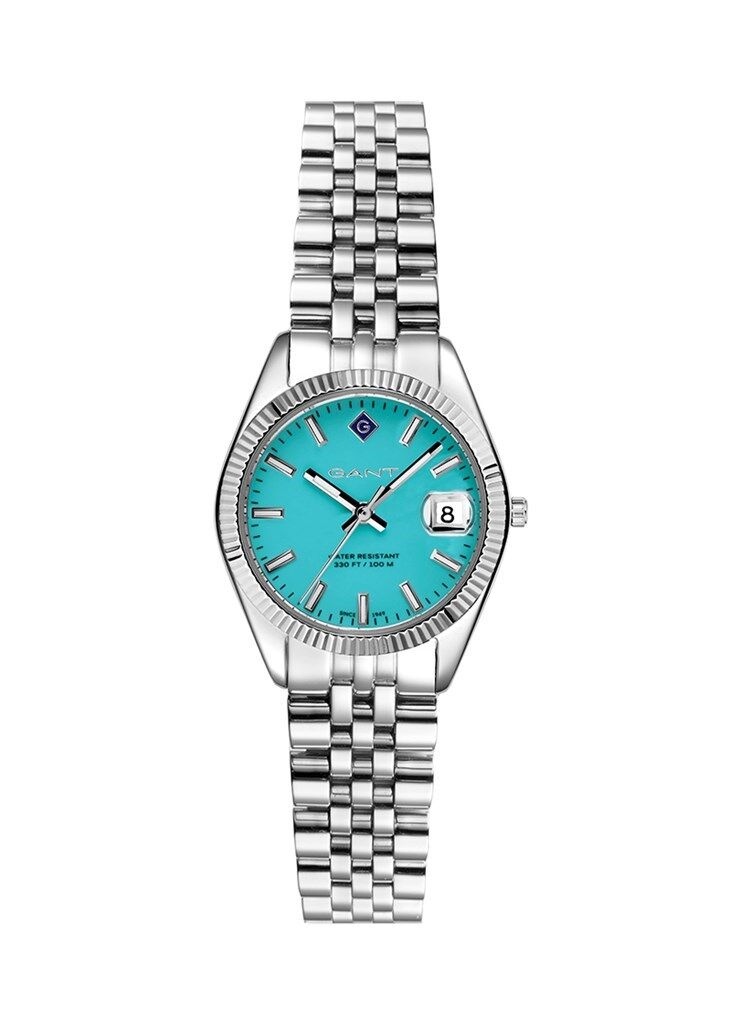 Gant G181006 Quartz Çelik Gri Turkuaz Kadran 28 mm Kadın Kol Saati