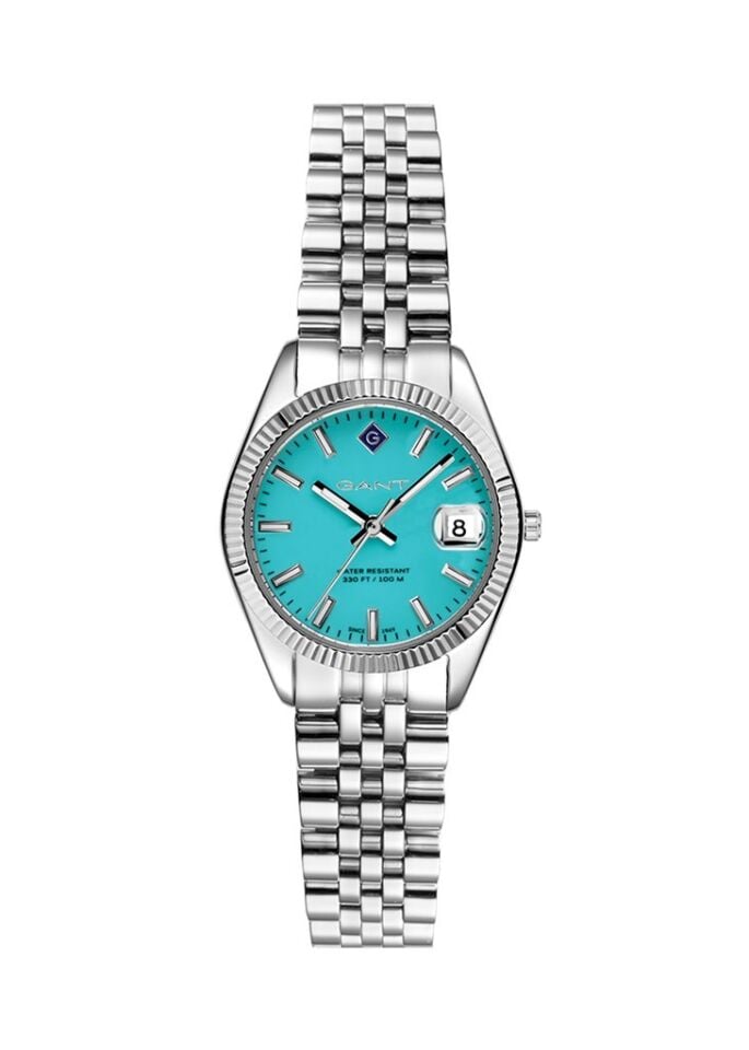 Gant G181006 Quartz Çelik Gri Turkuaz Kadran 28 mm Kadın Kol Saati