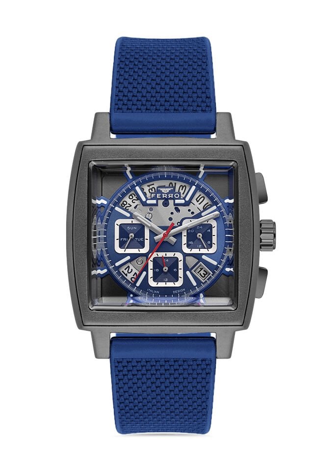 Ferro Lacivert Silikon Kordon Erkek Kol Saati FM11553DWT-L3