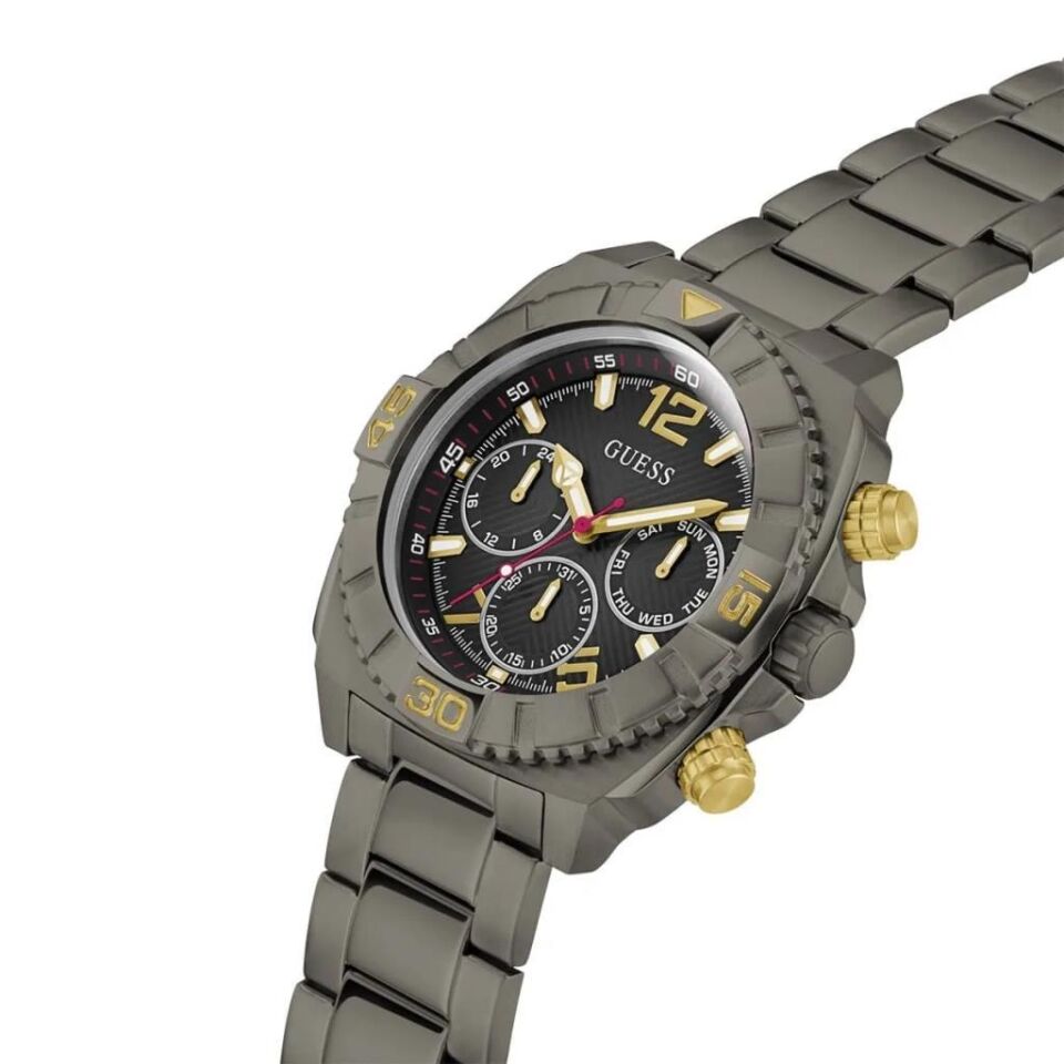 Guess GUGW0800G2 Quartz Çelik Füme Siyah Kadran 44 mm Erkek Kol Saati