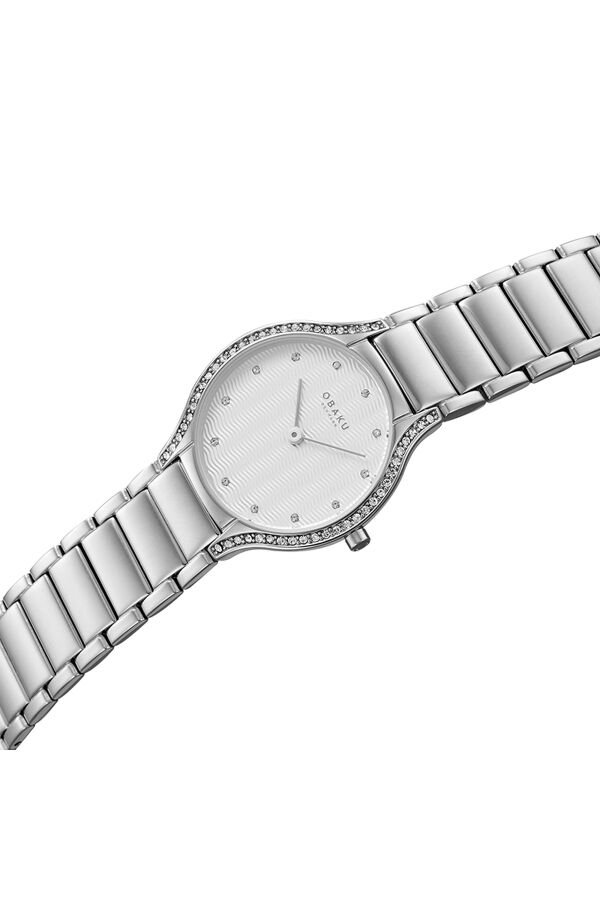 Obaku Denmark V276LECISC Quartz Çelik Gri Beyaz Kadran 30 mm Kadın Kol Saati