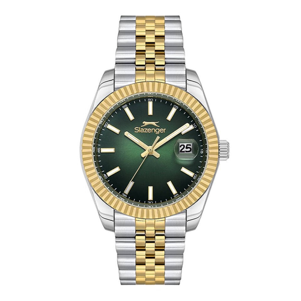 Slazenger SL.09.2509.1.02 Quartz Çelik Altın/Gri Yeşil Kadran 41 mm Erkek Kol Saati