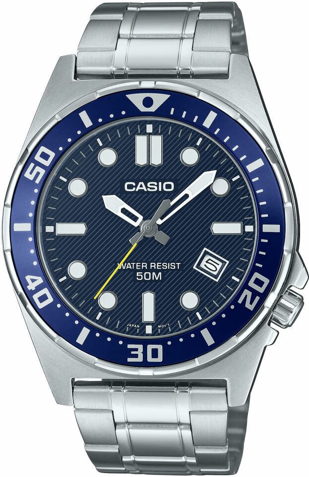 Casio MTD-135D-2AVDF Quartz Çelik Gri Lacivert Kadran 44 mm Erkek Kol Saati