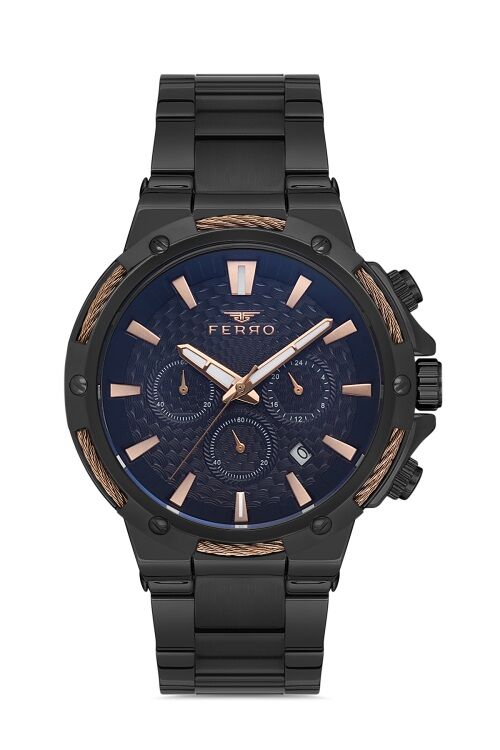 Ferro FM31168A-R Quartz Çelik Siyah 47 mm Erkek Kol Saati