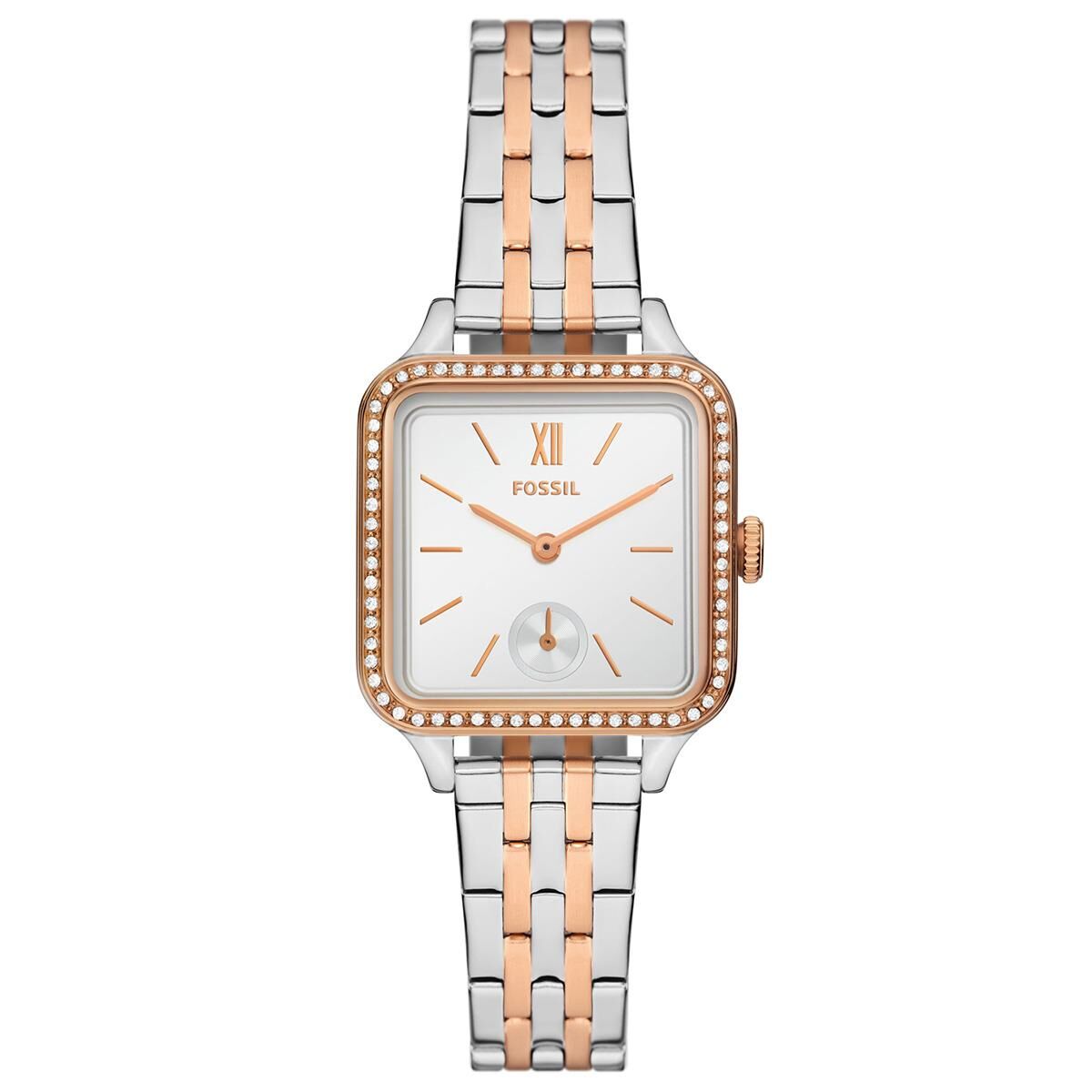 Fossil FBQ3907 Quartz Çelik Rose/Gri Beyaz Kadran 28 mm Kadın Kol Saati