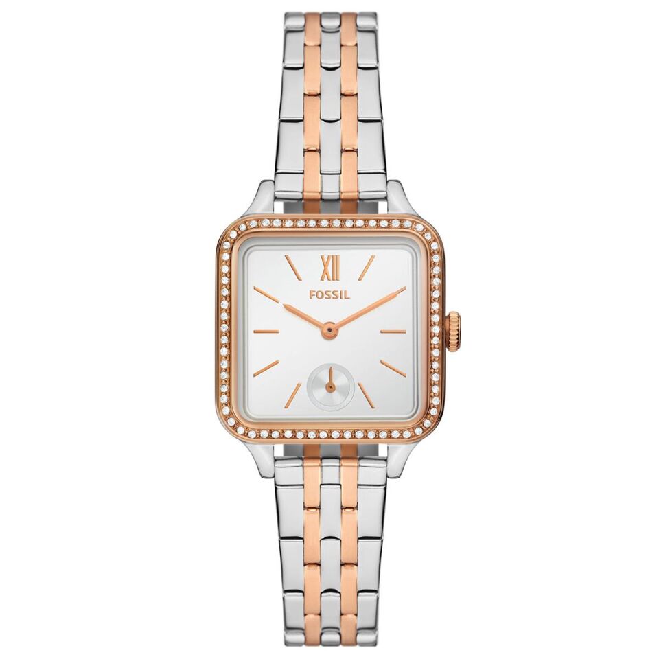 Fossil FBQ3907 Quartz Çelik Rose/Gri Beyaz Kadran 28 mm Kadın Kol Saati