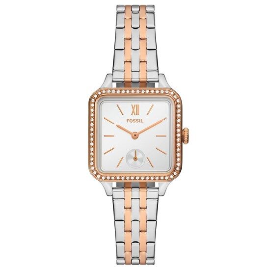 Fossil FBQ3907 Quartz Çelik Rose/Gri Beyaz Kadran 28 mm Kadın Kol Saati