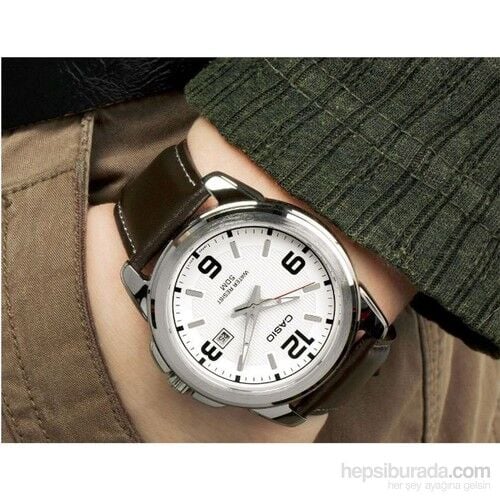 Casio MTP-1314L-7AVDF Quartz Deri Kahve Beyaz Kadran 45 mm Erkek Kol Saati