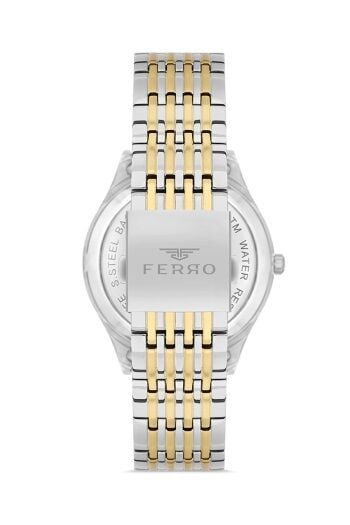 Ferro Sarı ve Gümüş Çelik Kordon Erkek Kol Saati FM31440A-D Otomatik Makine 3 ATM Su Geçirmez