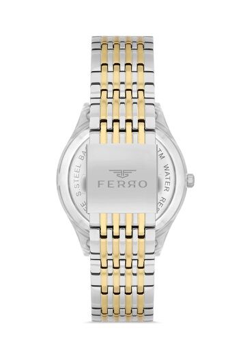 Ferro Sarı ve Gümüş Çelik Kordon Erkek Kol Saati FM31440A-D Otomatik Makine 3 ATM Su Geçirmez