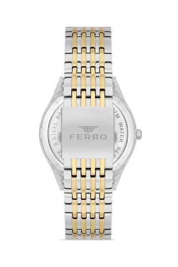 Ferro Sarı ve Gümüş Çelik Kordon Erkek Kol Saati FM31440A-D6 Otomatik Makine 3 ATM Su Geçirmez