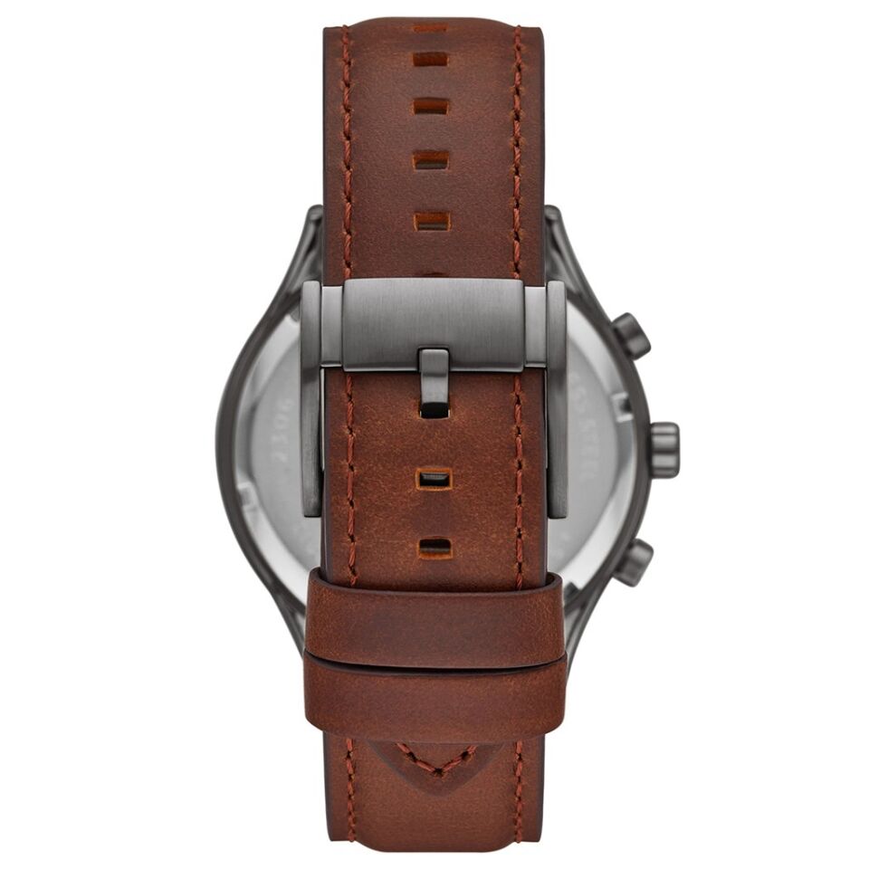 Fossil FBQ2814 Quartz Deri Kahverengi Siyah Kadran 44 mm Erkek Kol Saati