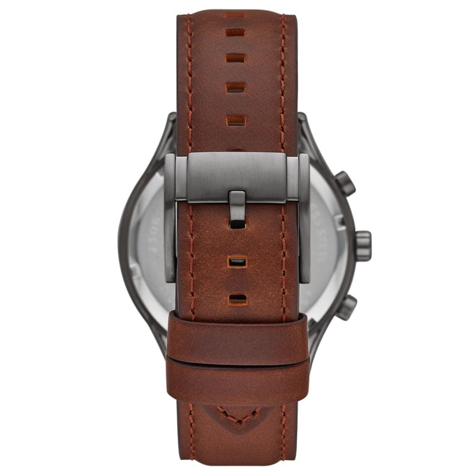 Fossil FBQ2814 Quartz Deri Kahverengi Siyah Kadran 44 mm Erkek Kol Saati