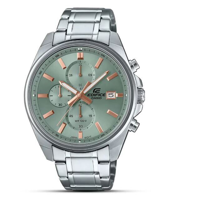 Casio EFV-610DE-3AUDF Edifice Quartz Çelik Gri Yeşil Kadran 10 ATM 44 mm Erkek Kol Saati