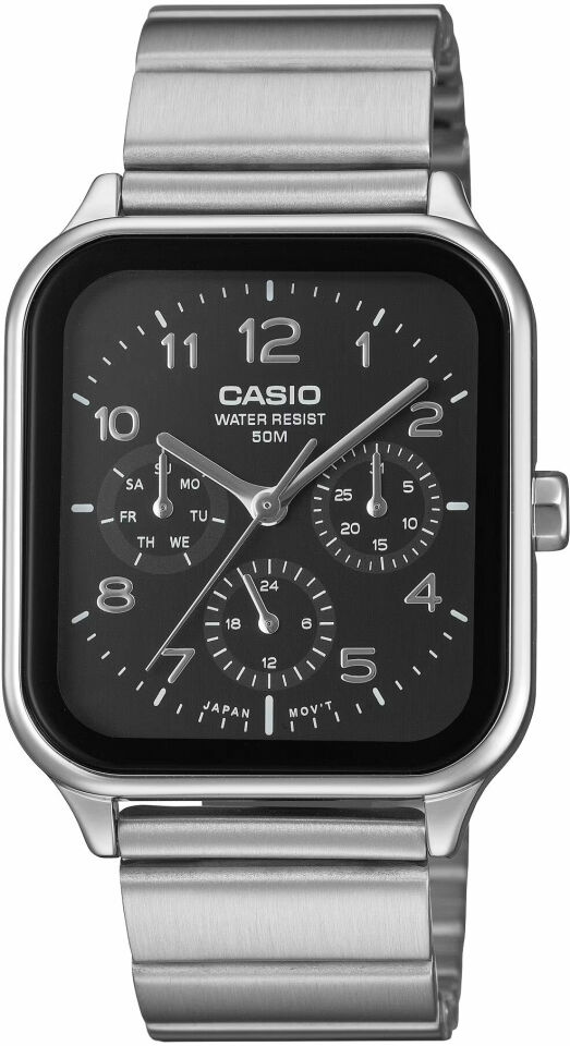 Casio MTP-M306D-1AVDF Quartz Çelik Gri Siyah Kadran 34 mm Erkek Kol Saati