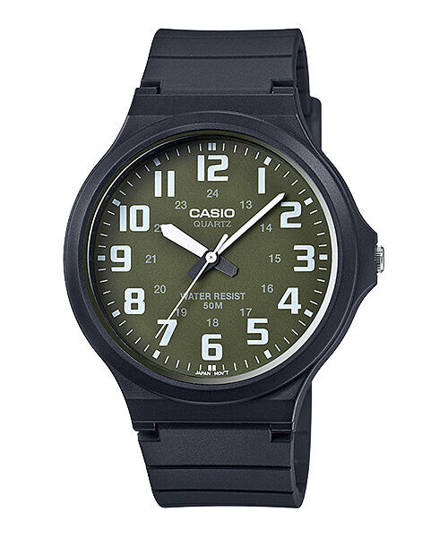 Casio MW-240-3BVDF Quartz Silikon Siyah Yeşil Kadran 44 mm Erkek Kol Saati