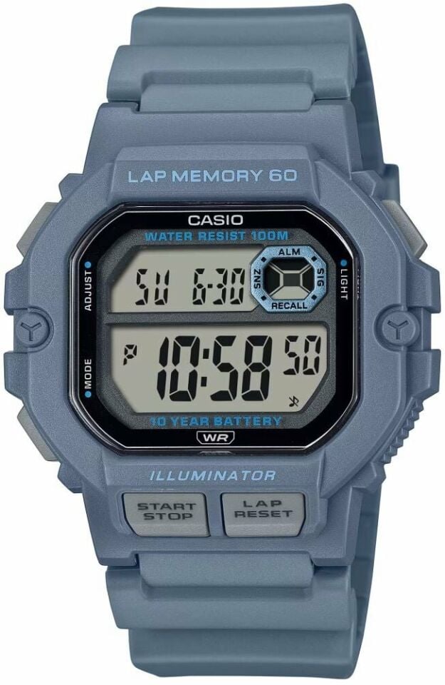 Casio WS-1400H-2AVDF Quartz Dijital Silikon Mavi 10 ATM 45 mm Erkek Kol Saati