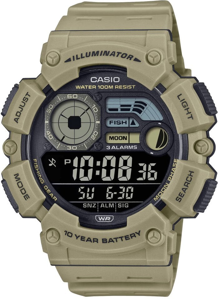 Casio WS-1500H-5BVDF Quartz Silikon Krem 50 mm Erkek Kol Saati