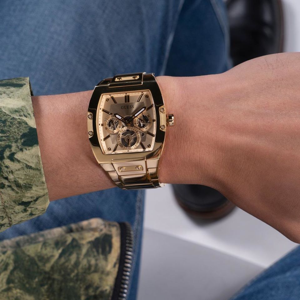 Guess GUGW0456G2 43 mm Altın Rengi Erkek Kol Saati