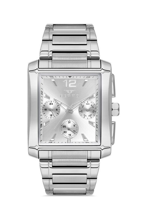 Ferro Gümüş Çelik Kordon Erkek Kol Saati FM11465A-A Fonksiyonları Aktif 3ATM Su Geçirmez