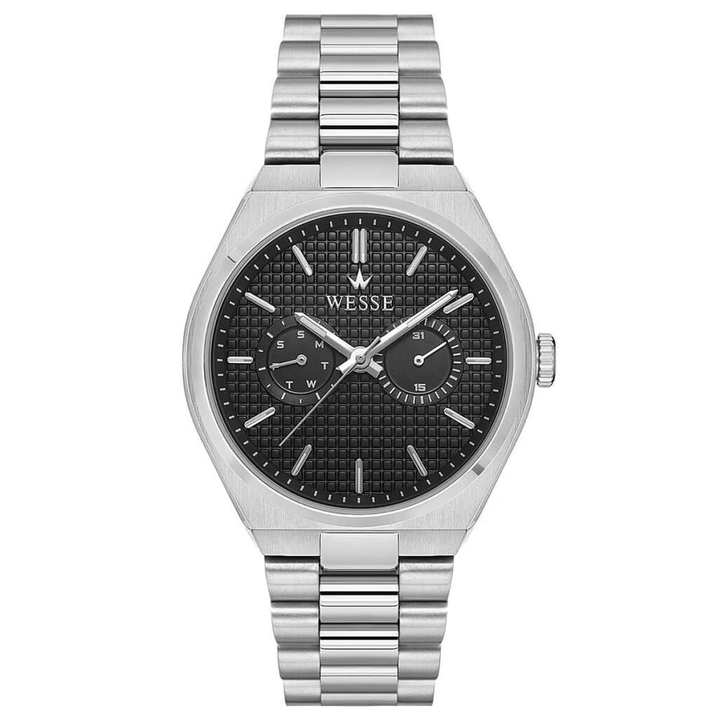 Wesse WWG209604 Quartz Çelik Gri Siyah Kadran 42 mm Erkek Kol Saati