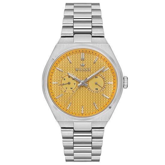 Wesse WWG209605 Quartz Çelik Gri Sarı Kadran 42 mm Erkek Kol Saati