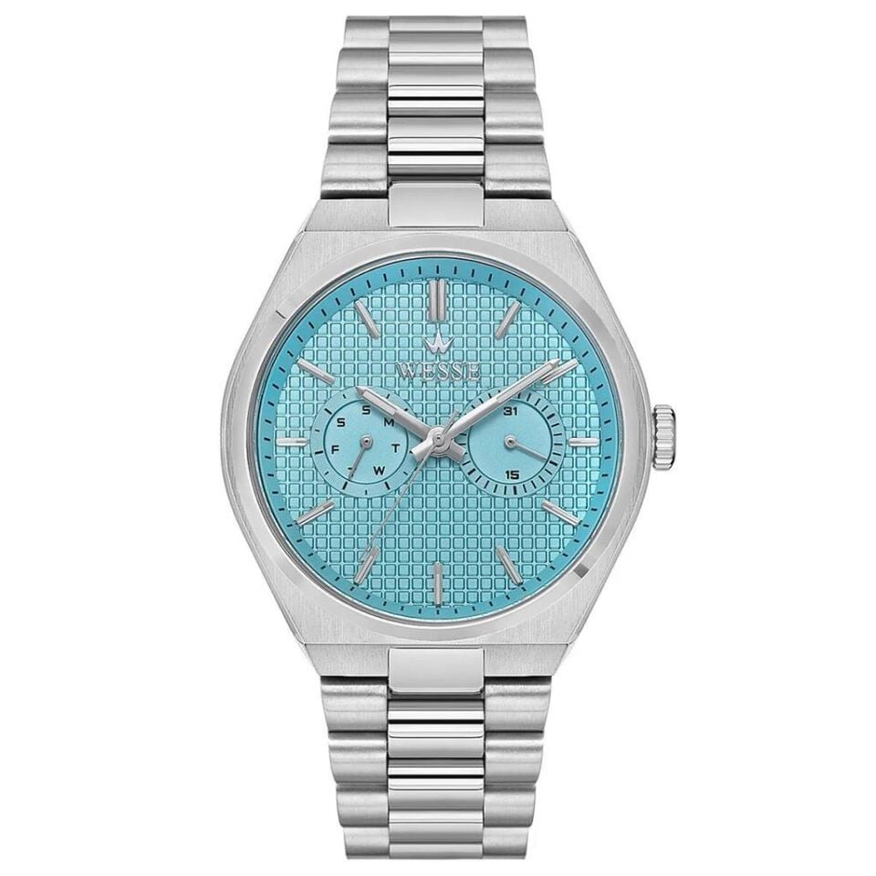 Wesse WWG209606 Quartz Çelik Gri Mavi Kadran 42 mm Erkek Kol Saati