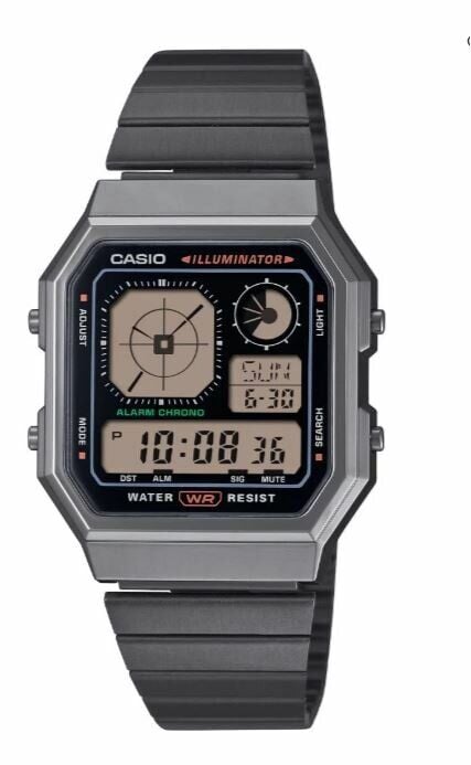 Casio A130WEGG-1ADF Retro Quartz Çelik Siyah 34 mm Erkek Kol Saati