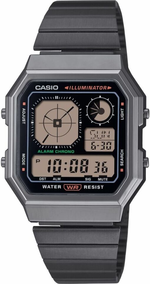 Casio A130WEGG-1ADF Retro Quartz Çelik Siyah 34 mm Erkek Kol Saati