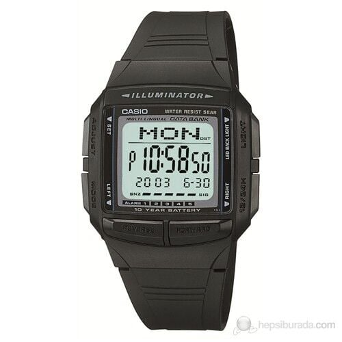 Casio DB-36-1AVDF Quartz Silikon Siyah 37 mm Erkek Kol Saati