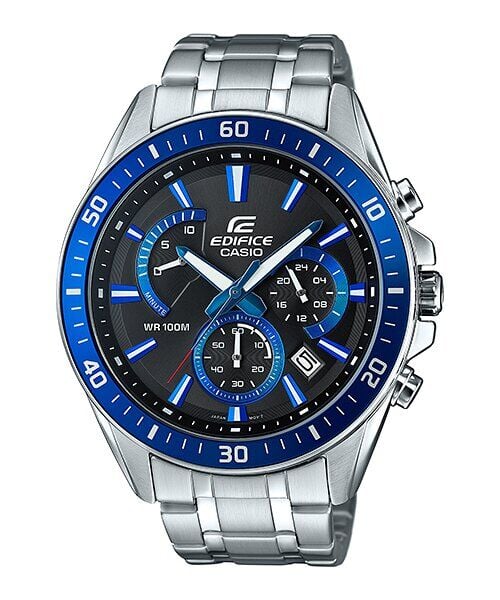 Casio EFR-552D-1A2VUDF Edifice Quartz Çelik Gri Siyah Kadran 47 mm Erkek Kol Saati