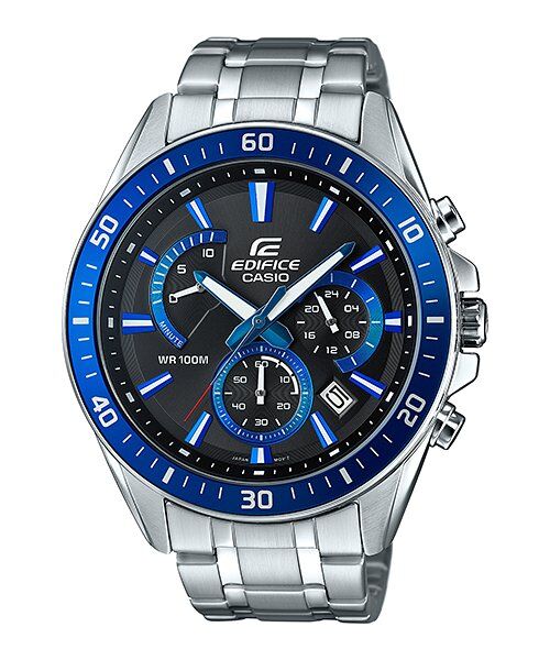 Casio EFR-552D-1A2VUDF Edifice Quartz Çelik Gri Siyah Kadran 47 mm Erkek Kol Saati
