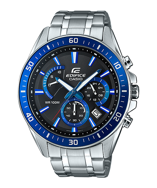 Casio EFR-552D-1A2VUDF Edifice Quartz Çelik Gri Siyah Kadran 47 mm Erkek Kol Saati