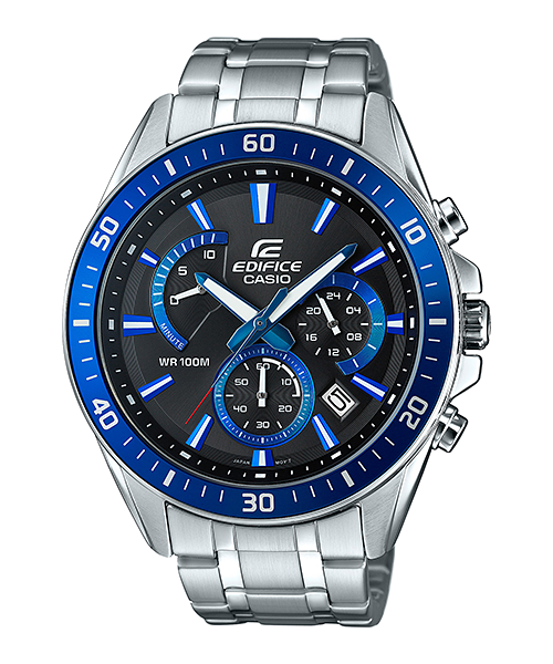 Casio EFR-552D-1A2VUDF Edifice Quartz Çelik Gri Siyah Kadran 47 mm Erkek Kol Saati