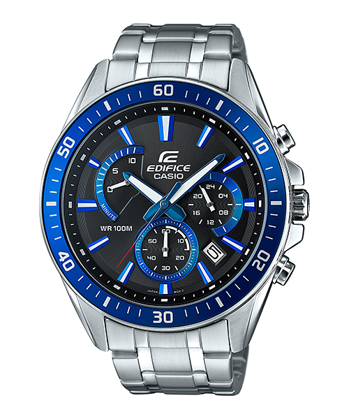 Casio EFR-552D-1A2VUDF Edifice Quartz Çelik Gri Siyah Kadran 47 mm Erkek Kol Saati