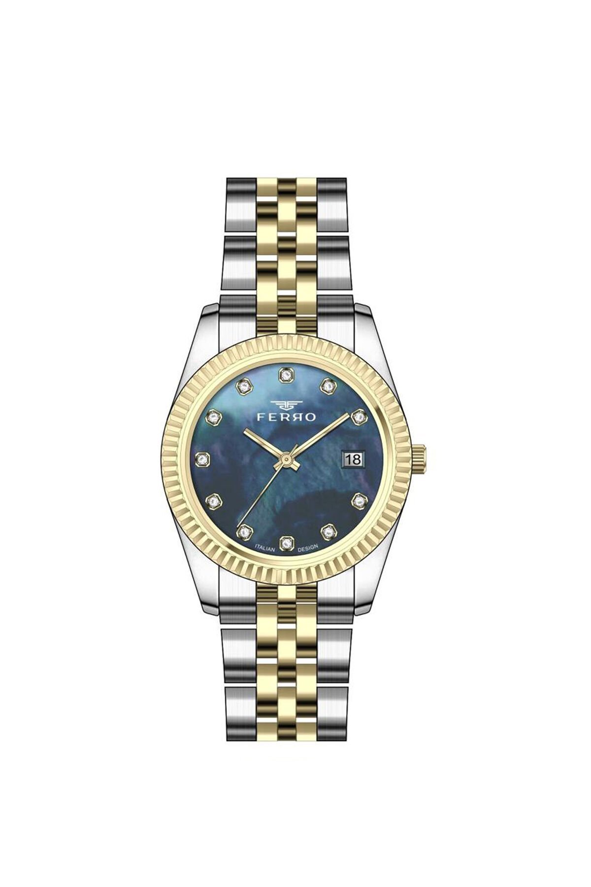 Ferro Sarı ve Gümüş Çelik Kordon Kadın Kol Saati FL21743AWT-D15  3ATM Su Geçirmez 2 Yıl Garantili