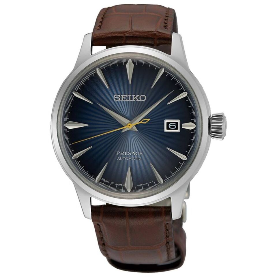 Seiko SRPK15J Otomatik Deri Kahverengi Lacivert Kadran 41 mm Erkek Kol Saati