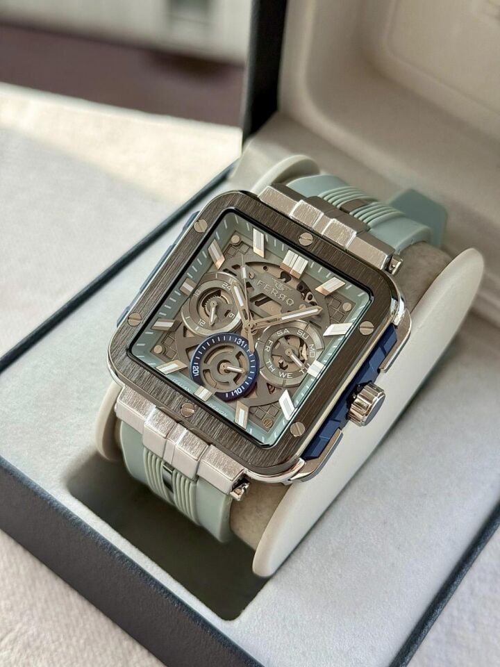 Ferro FM11572DWT-ZT2 Quartz Silikon Gri 42 mm Erkek Kol Saati