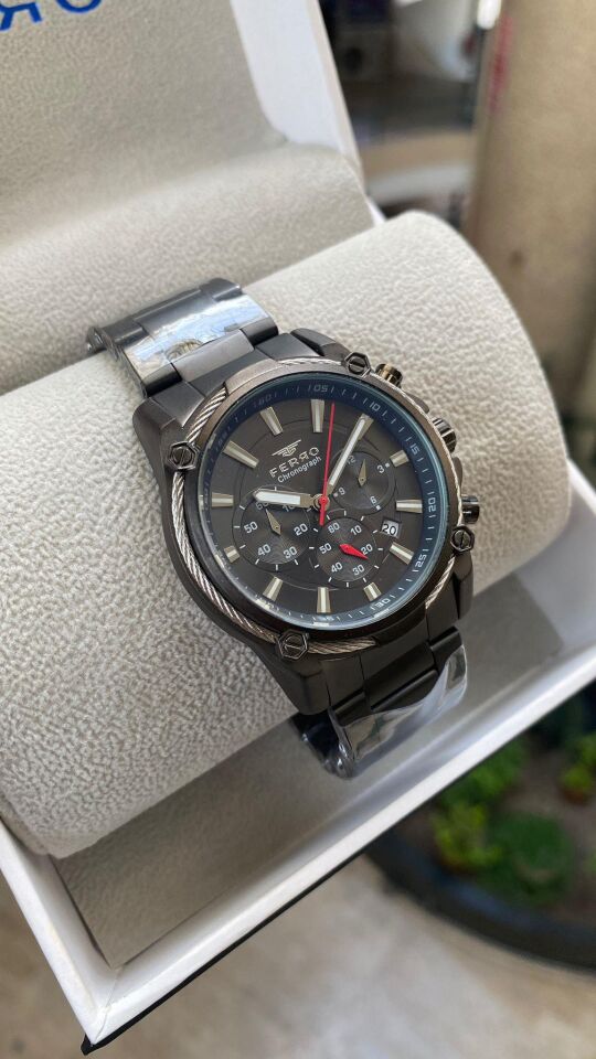 Ferro Quartz Çelik Gri 44 mm Fonksiyonları Aktif Erkek Kol Saati